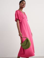 Seasalt Cornwall Pink Evenglow Satin Dress - Image 6 of 8