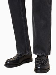AllSaints Black Bloom Woven Loafers - Image 1 of 7