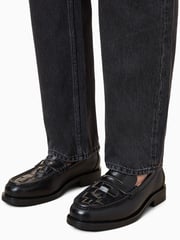 AllSaints Black Bloom Woven Loafers - Image 2 of 7