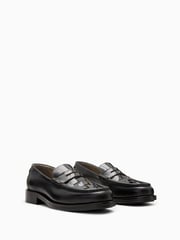 AllSaints Black Bloom Woven Loafers - Image 4 of 7