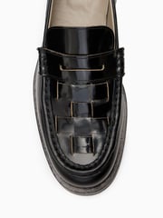 AllSaints Black Bloom Woven Loafers - Image 6 of 7