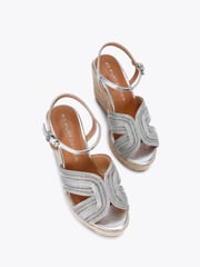 KG Kurt Geiger Silver Pose Wedge Sandals - Image 2 of 4