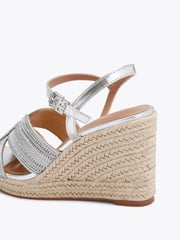 KG Kurt Geiger Silver Pose Wedge Sandals - Image 4 of 4