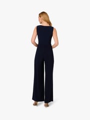 Adrianna Papell Blue Jersey Draped Jumpsuit - Image 2 of 6