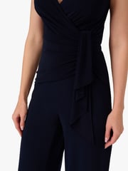 Adrianna Papell Blue Jersey Draped Jumpsuit - Image 5 of 6