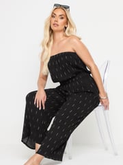 Yours Curve Black Bandeau Jumpsuit - Image 1 of 5