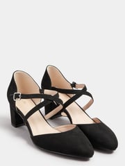 Long Tall Sally Black Cross Strap Maryjane Pumps - Image 2 of 5