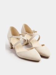 Long Tall Sally Nude Cross Strap Maryjane Pumps - Image 2 of 5