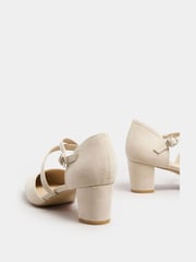 Long Tall Sally Nude Cross Strap Maryjane Pumps - Image 4 of 5
