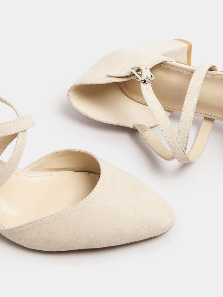 Long Tall Sally Nude Cross Strap Maryjane Pumps - Image 5 of 5