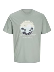 JACK & JONES Junior Blue 100% Cotton Palm Print Short Sleeve T-Shirt - Image 3 of 4