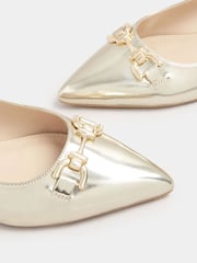 Long Tall Sally Gold Metal Trim Sling Back Shoes - Image 5 of 5