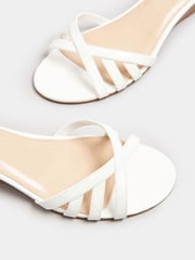 Long Tall Sally White Mid Heel Strappy Wedge Sandals - Image 5 of 5
