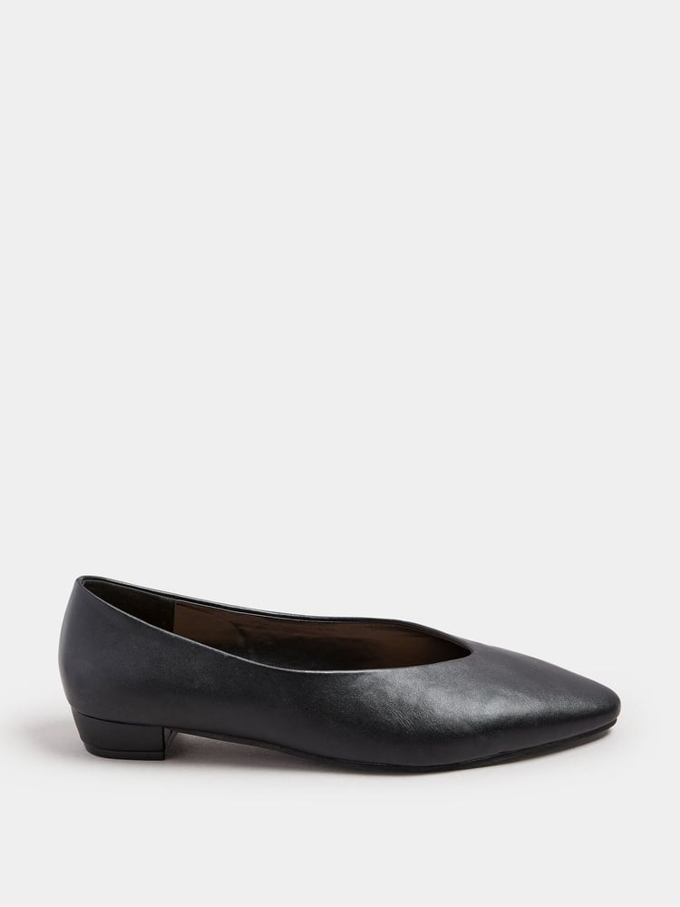 Long Tall Sally Black Low Block Almond Court Shoes - Image 2 of 6