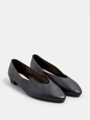 Long Tall Sally Black Low Block Almond Court Shoes - Image 3 of 6