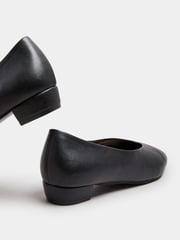 Long Tall Sally Black Low Block Almond Court Shoes - Image 4 of 6