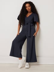 M&Co Blue Petite Crop Jumpsuit - Image 2 of 5