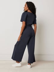 M&Co Blue Petite Crop Jumpsuit - Image 3 of 5