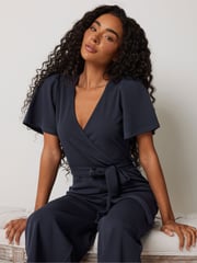 M&Co Blue Petite Crop Jumpsuit - Image 4 of 5