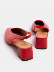 Long Tall Sally Red Slingback Mid Block Shoes - Image 4 of 5