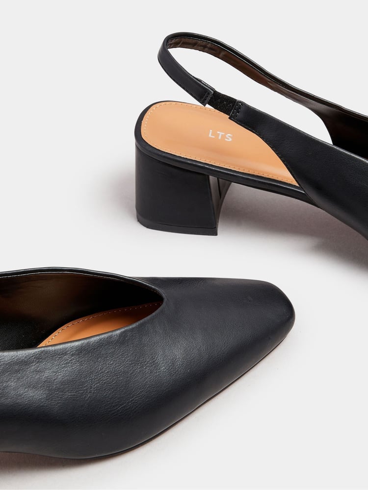 Long Tall Sally Black Slingback Mid Block Shoes - Image 5 of 5