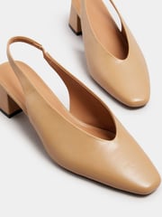 Long Tall Sally Natural Slingback Mid Block Shoes - Image 5 of 5