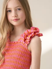 Angel & Rocket Orange Bella Ric Rac Midi 100% Cotton Dress - Image 4 of 7