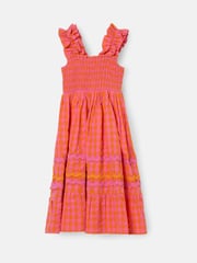 Angel & Rocket Orange Bella Ric Rac Midi 100% Cotton Dress - Image 6 of 7