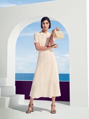 LK Bennett Pink Dean Viscose Blend Lace Knit Dress - Image 1 of 5