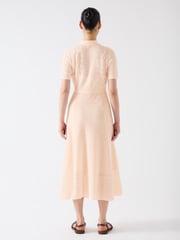 LK Bennett Pink Dean Viscose Blend Lace Knit Dress - Image 4 of 5
