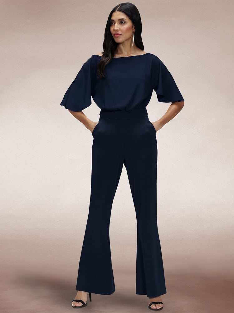 Hot Squash Blue Drop Shoulder Jumpsuit - Image 1 of 7