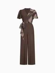 Hot Squash Brown Overwrap Print Jumpsuit - Image 7 of 7