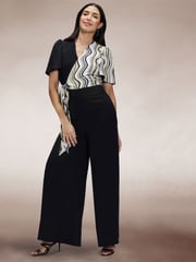 Hot Squash Overwrap Print Black Jumpsuit - Image 2 of 5