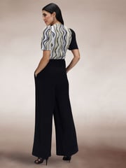 Hot Squash Overwrap Print Black Jumpsuit - Image 3 of 5