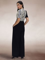 Hot Squash Overwrap Print Black Jumpsuit - Image 4 of 5
