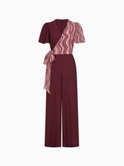 Hot Squash Red Overwrap Print Jumpsuit - Image 6 of 6