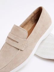 River Island Natural Suede Deconstructed Loafers - Image 4 of 5
