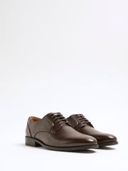 River Island Dark Brown Check Suit Jacket - Image 2 of 6