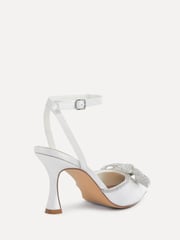 Linzi White Bridal Angela Satin Diamante Bow Detail Court Heels - Image 4 of 6