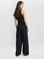 Gina Bacconi Melodie Crepe Black Jumpsuit With Satin Bow - Image 2 of 5