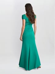 Gina Bacconi Green Willow Twist Knot Maxi Dress - Image 2 of 5