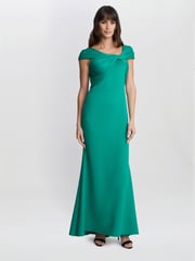 Gina Bacconi Green Willow Twist Knot Maxi Dress - Image 3 of 5