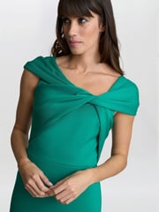 Gina Bacconi Green Willow Twist Knot Maxi Dress - Image 4 of 5