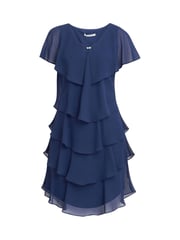 Gina Bacconi Blue Bella Georgette Tiered Dress - Image 6 of 6
