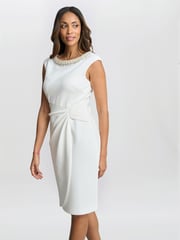 Gina Bacconi Sansa Wrap Dress With Beaded Neck - Image 1 of 6