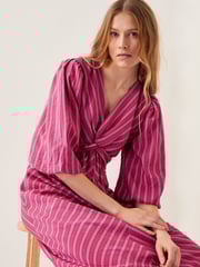 Monsoon Pink Stella Stripe Twist-Front Maxi Dress - Image 4 of 4