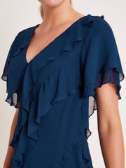 Monsoon Blue Renata Ruffle Maxi Dress - Image 4 of 5