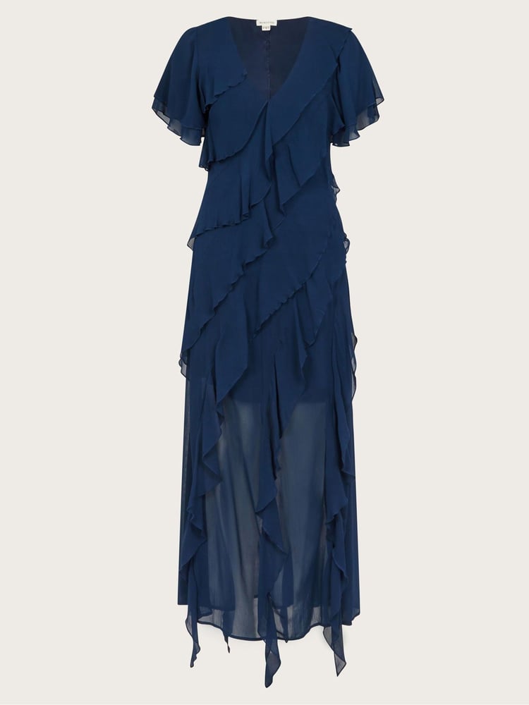 Monsoon Blue Renata Ruffle Maxi Dress - Image 5 of 5