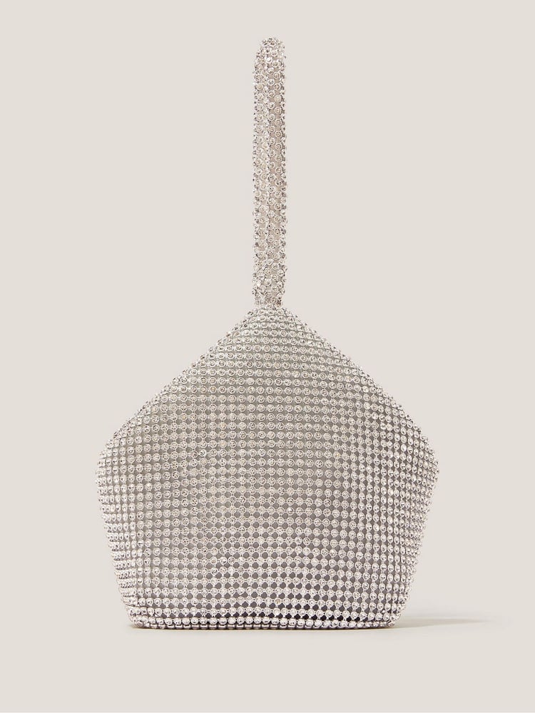 Monsoon Silver Zola Mini Rhinestone Bag - Image 1 of 4