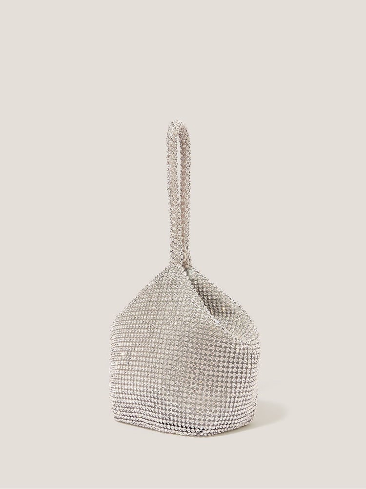 Monsoon Silver Zola Mini Rhinestone Bag - Image 2 of 4